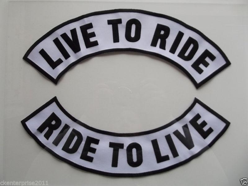 Live to ride rocker motorcycle biker large embroidered back patch #1a