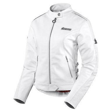 Icon jacket womens hella leather white lg 2813-0450