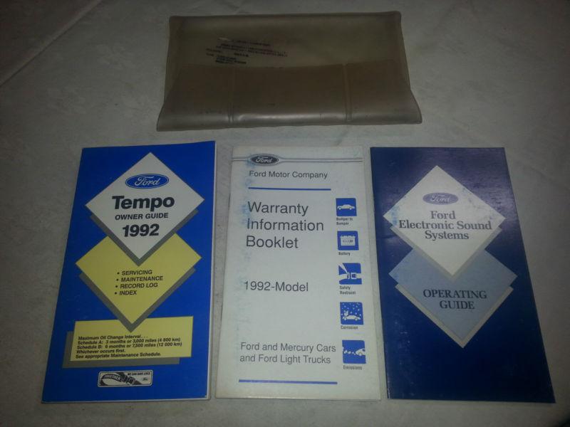 1992 ford tempo original owners manual w extras