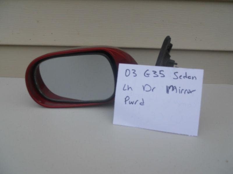 2003-2006 infiniti g35 sedan factory drivers left power door mirror maroon 