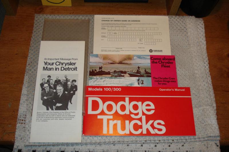 1973 dodge truck owners manual set original nos glove box book very nice rare