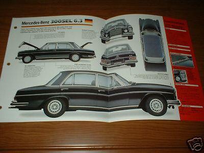 ★★1969 mercedes-benz 300sel 6.3 original imp brochure info w108 w109 69 300 sel★