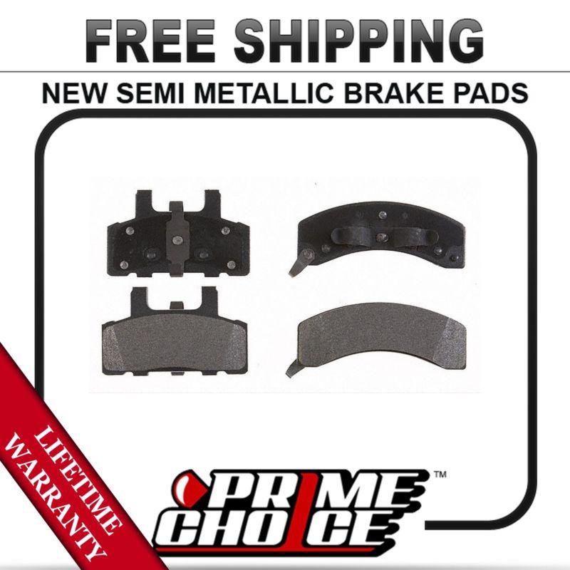 Front semi metallic disc brake pad kit full set with lifetime warranty