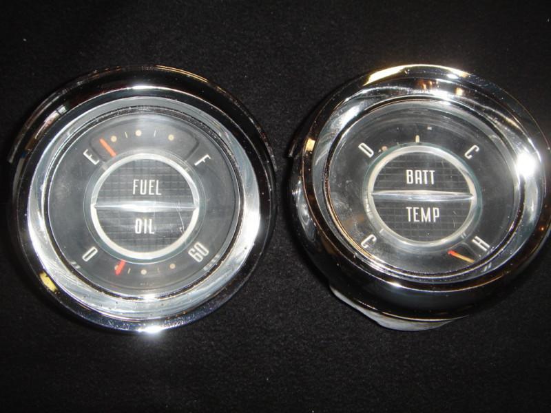 1957 pontiac dash gauges battery / temp fuel / oil good used condition