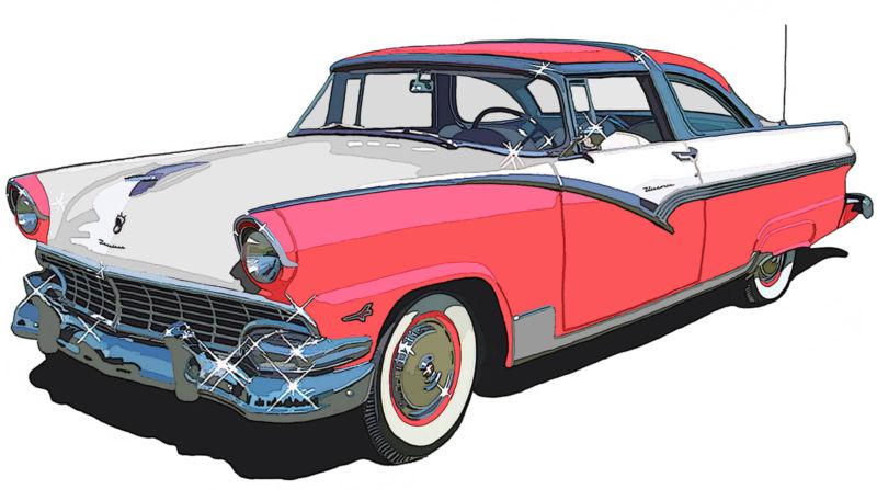 1956 ford crown victoria canvas art print by richard browne 3 colors available