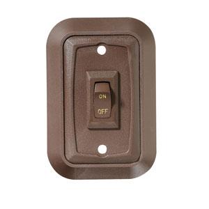 Rv designer switch w/ wall plate, single, brown, 3.53"x2.39" s651