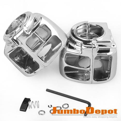 Chrome switch housings cover for 06 harley davidson dyna softail sportster v-rod