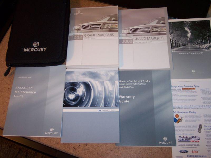 2008 mercury grand marquis owners manual guide with case---b0189