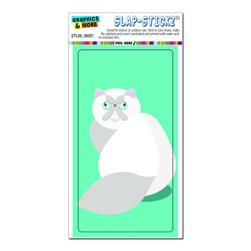 Geometric white persian cat - slap-stickz™ car window locker bumper sticker