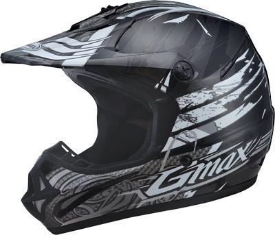 Gmax gm46y-1 shredder helmet black/white yl g3461242 tc-5