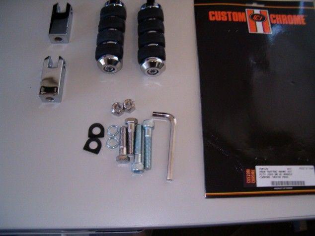 Custom chrome passenger peg kit for 1983-1998 sportster