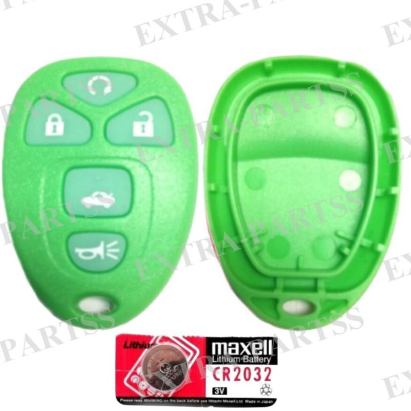 New green glow replacement gm keyless remote key fob shell case pad + battery