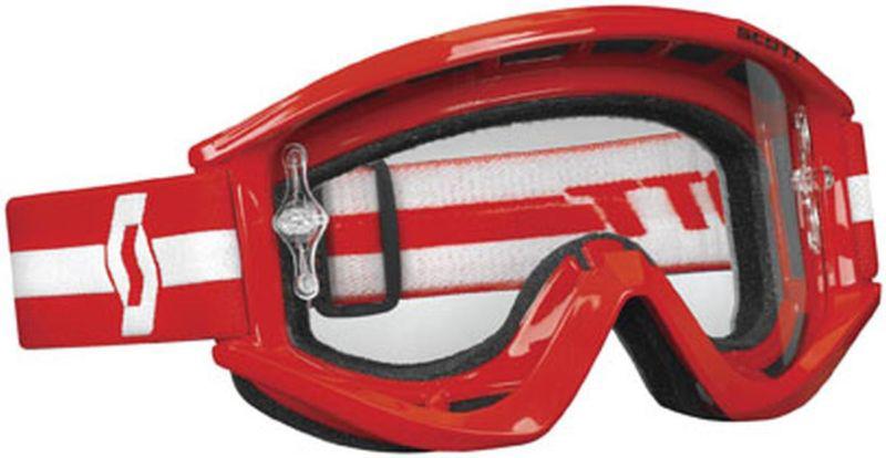 New scott recoil xi pro w/ clear works lens adult goggles, red, one size