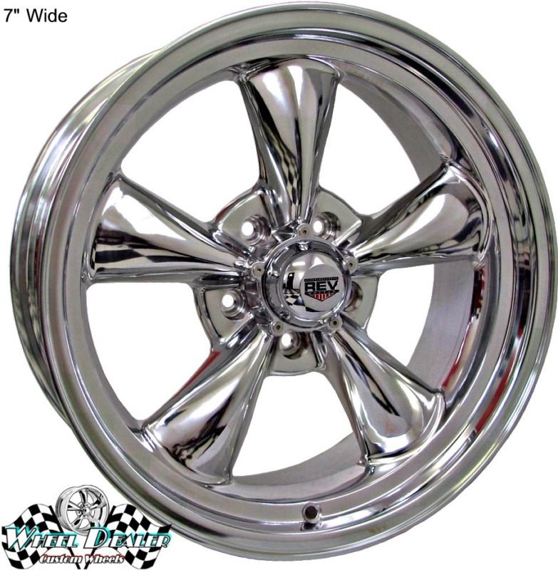 17x7 17x8" new polished rev classic 100 wheels rims lincoln versailles 1978-1981