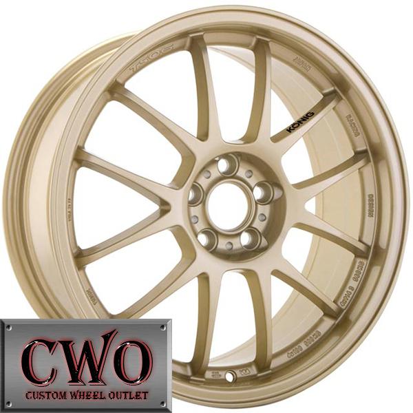 15 gold konig daylite wheels rims 4x100 4 lug civic mini miata cobalt xb integra