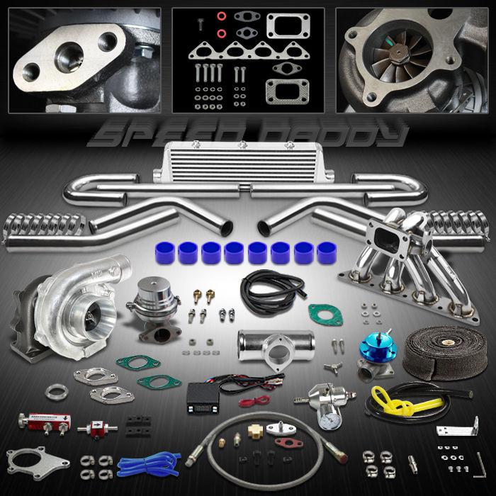 T04e 13pc turbo kit+manifold+intercooler 02-06 mit evo 8/90-99 eclipse/dsm 1g 2g