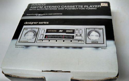 Kraco am/fm stereo cassette player in car radio model kid-598 nos brand new