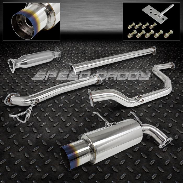 4.5" muffler burn tip catback cat back+piping exhaust 90-93 acura integra da db