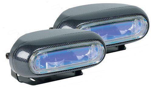 Hella model 1250 electron blue with carbon fiber look fog lamp kit - fog light