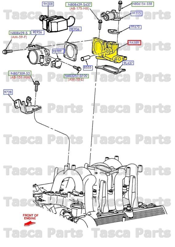 Brand new oem carburetor intake manifold spacer 8 cyl 4.6l 3/4' tube ford