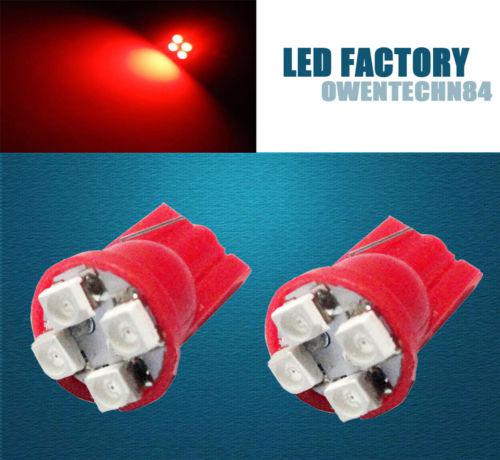 Og 10x red 4-smd t10 led license plate lights bulbs 168 184 192 655 194 906 #og4