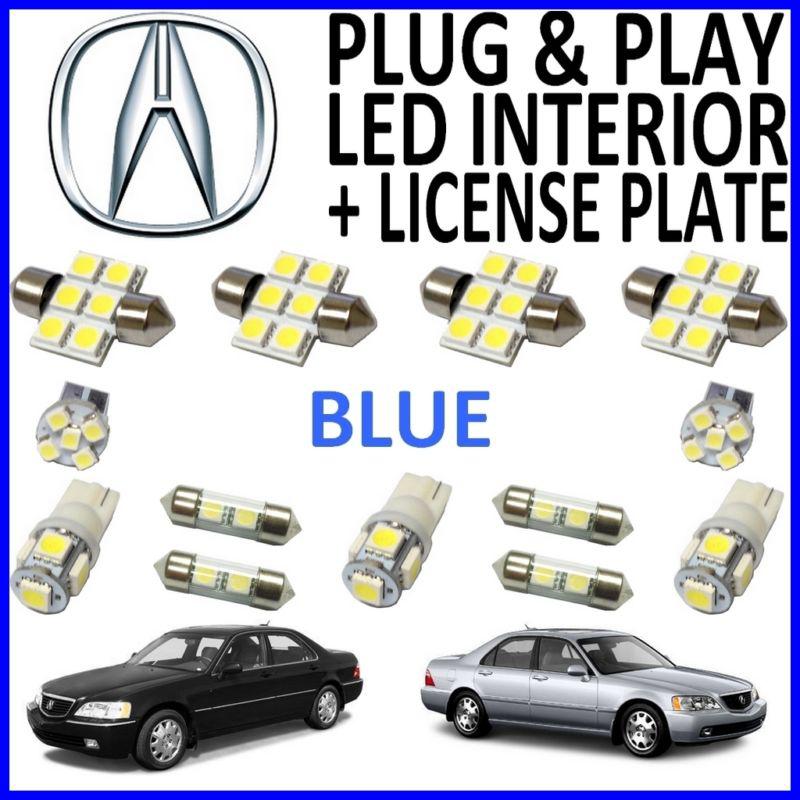 13 piece super blue led interior package kit + license plate tag lights ar3b