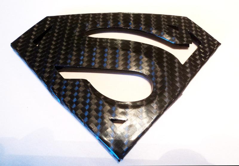 Superman black 3d fender emblem man of steel dc auto truck stick on adhesive