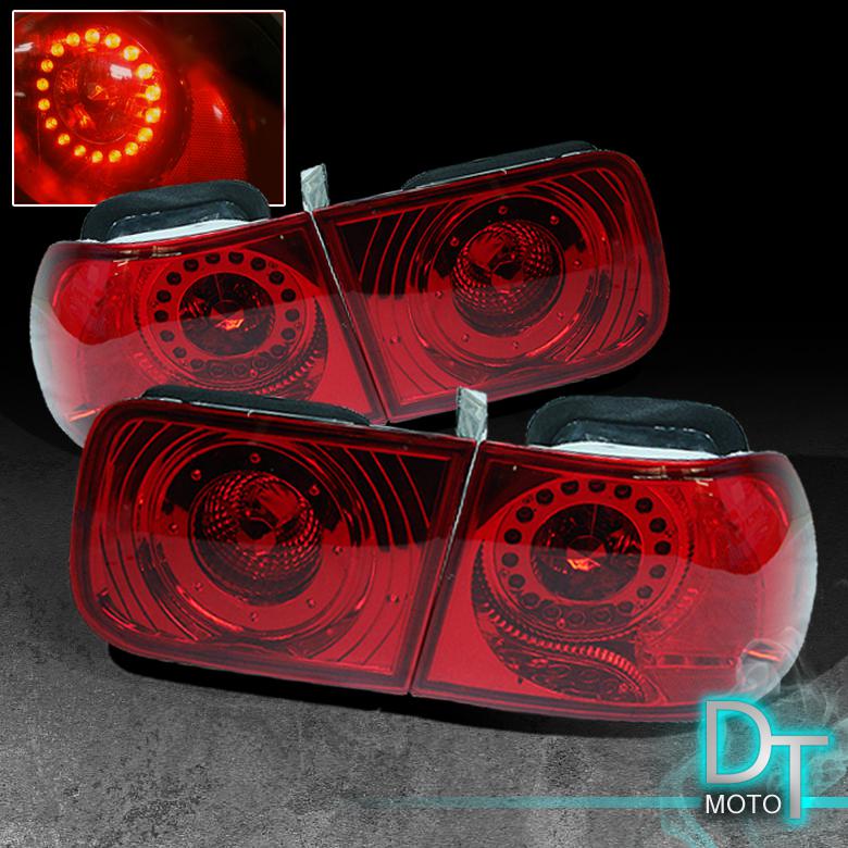 96-00 honda civic 2dr coupe led rims rear tail brake lights lamp left+right pair