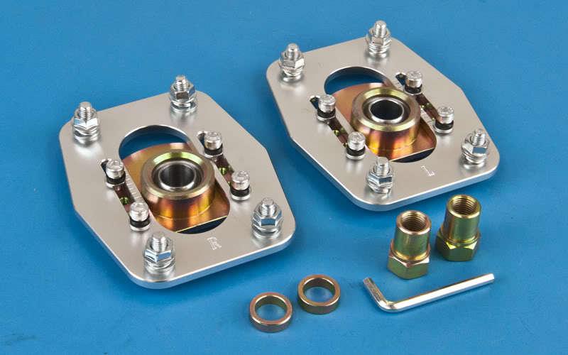 Front caster camber alignment pillowball upper mount plates kit