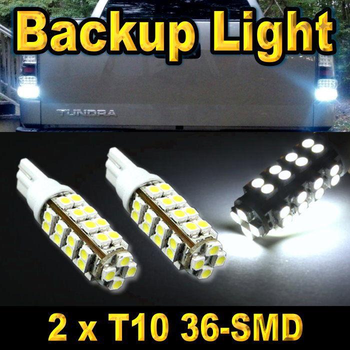 2x bright white led backup reverse lights 36-smd 921 912 t10