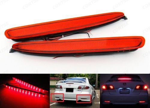 Mazda6 atenza 03-08 red lens led bumper reflector tail brake light mazdaspeed6