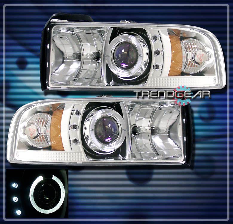 94-01 dodge ram halo led projector headlight lamp clear 95 96 97 98 99 00 pickup