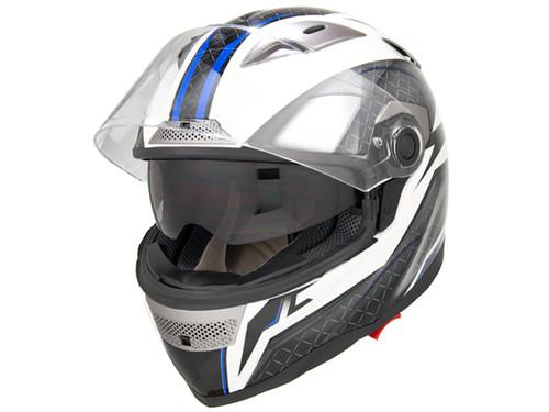 Dot approved motorcycle helmet full face clear visor + dual smoke sun visor - m