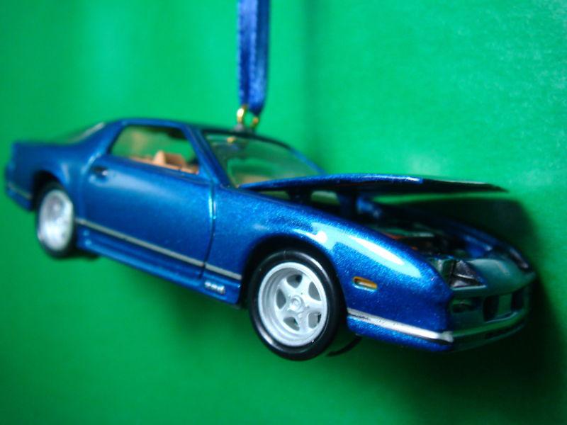 1985 '85 chevy camaro iroc blue christmas tree ornament