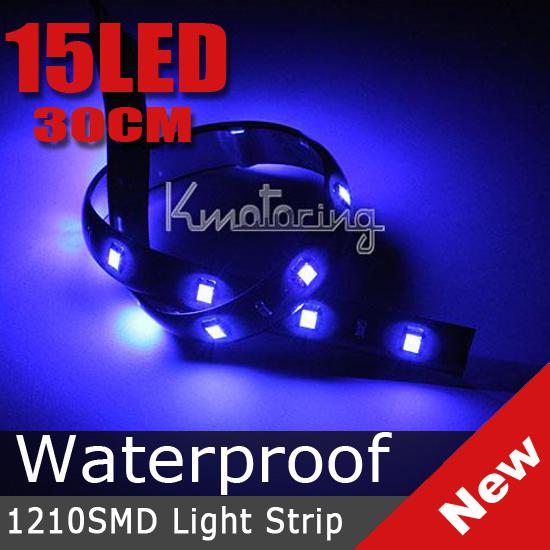 Cool 15 led 30cm car lighting flexible decorative light lamp strip waterproof