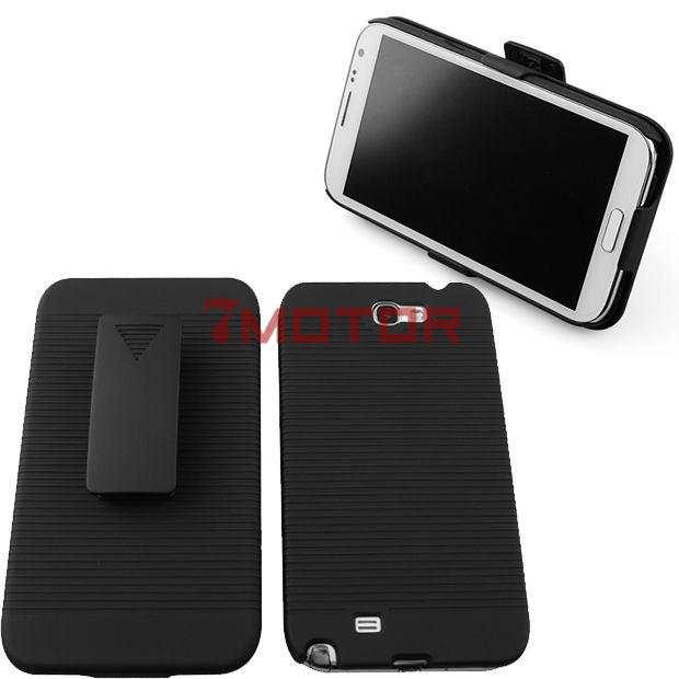 Samsung galaxy note 2 black cover belt clip holster stand phone shell cool hot