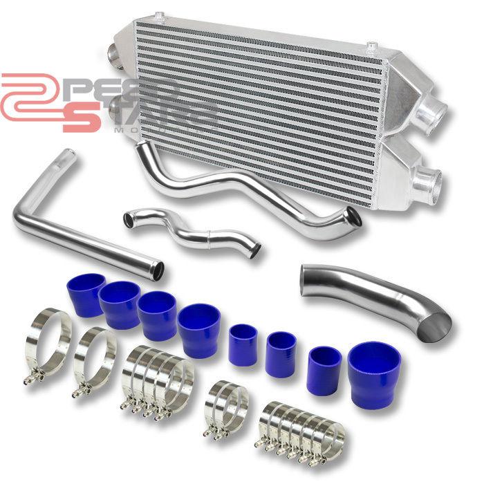 87-93 mustang bolt on bar&plate front mount twin turbo intercooler+piping+hoses