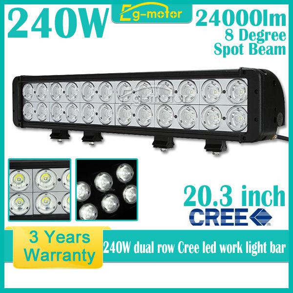 240w 24000lm cree spot beam work light bar pickup off-road 4wd car truck 4x4