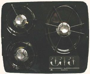 Atwood dv30-b 56471 black 3 burner drop-in cooktop rv