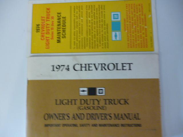 1974 chevrolet light truck owners manual original