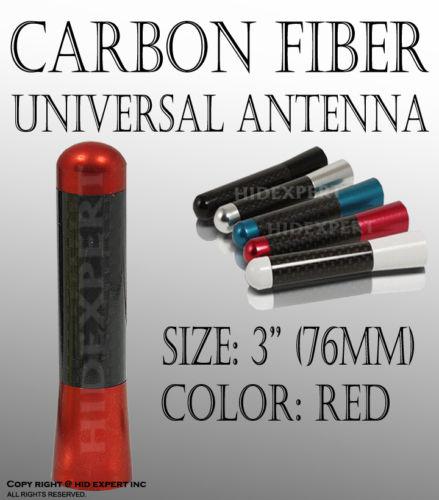 Audi 3"/ 76mm jdm carbon fiber red short universal fit antenna 8b1 alb usdot