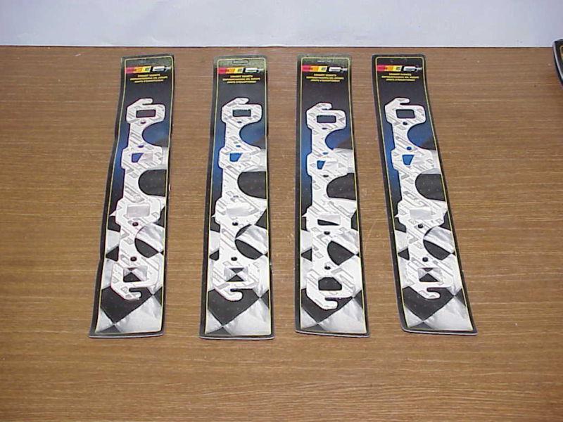 4 sets new mr. gasket #6460 standard port header gaskets for sb ford imca nhra