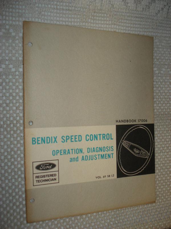 1969 ford bendix speed control service manual shop book rare