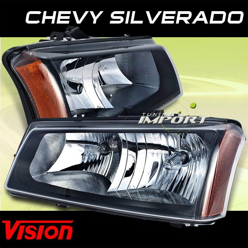 Vision chevy 03-04 silverado 1500/2500/3500 headlights amber reflector assembly 