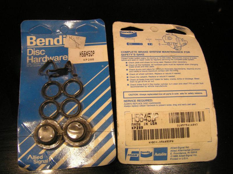 Pair of nos bendix h5645 dp front disc brake hardware for 80's gm,olds, buicks.