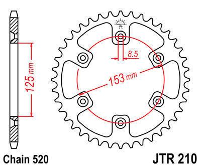 Jt sprocket rear 50t steel fits honda crf450 r 2002-2003