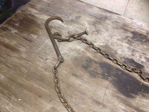 Tow chain j hook long shank 5/16"x8'