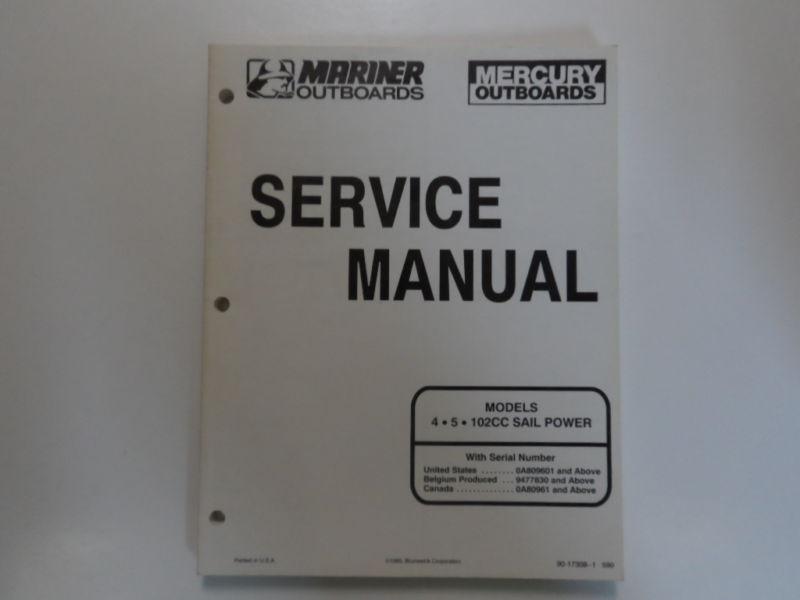 1990 mercury mariner outboards 4 5 102cc sail power service manual factory oem