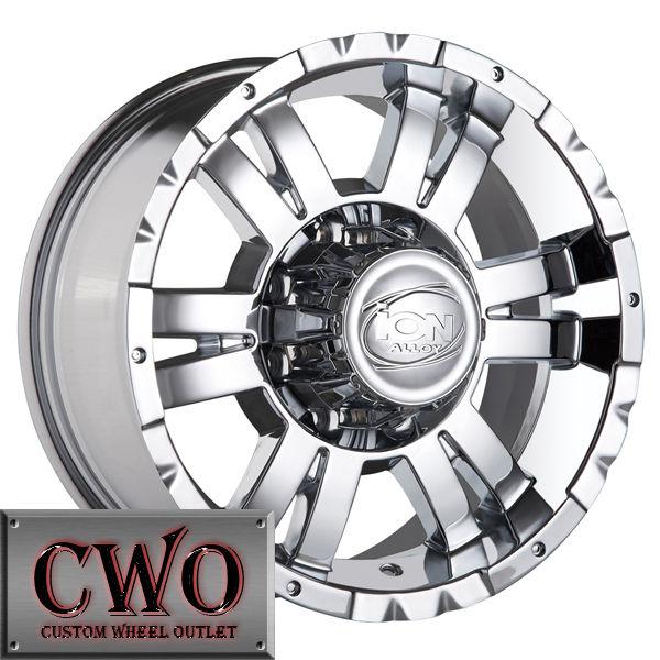 16 chrome ion 182 wheels rims 6x139.7 6 lug chevy gmc 1500 tundra titan sierra