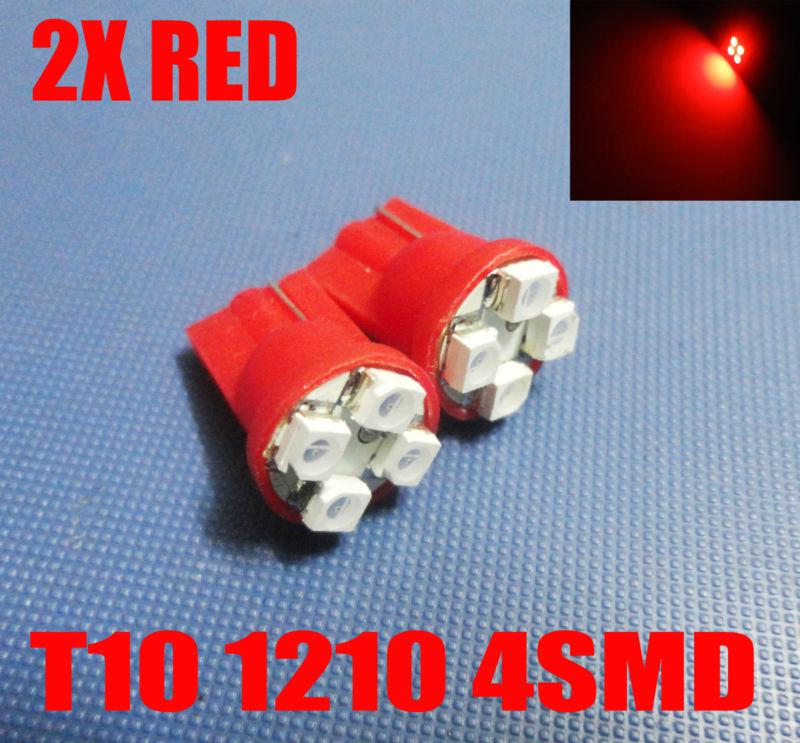 2x red 4smd t10 led license plate lights bulbs 168 192 193 558 194 906 #o15